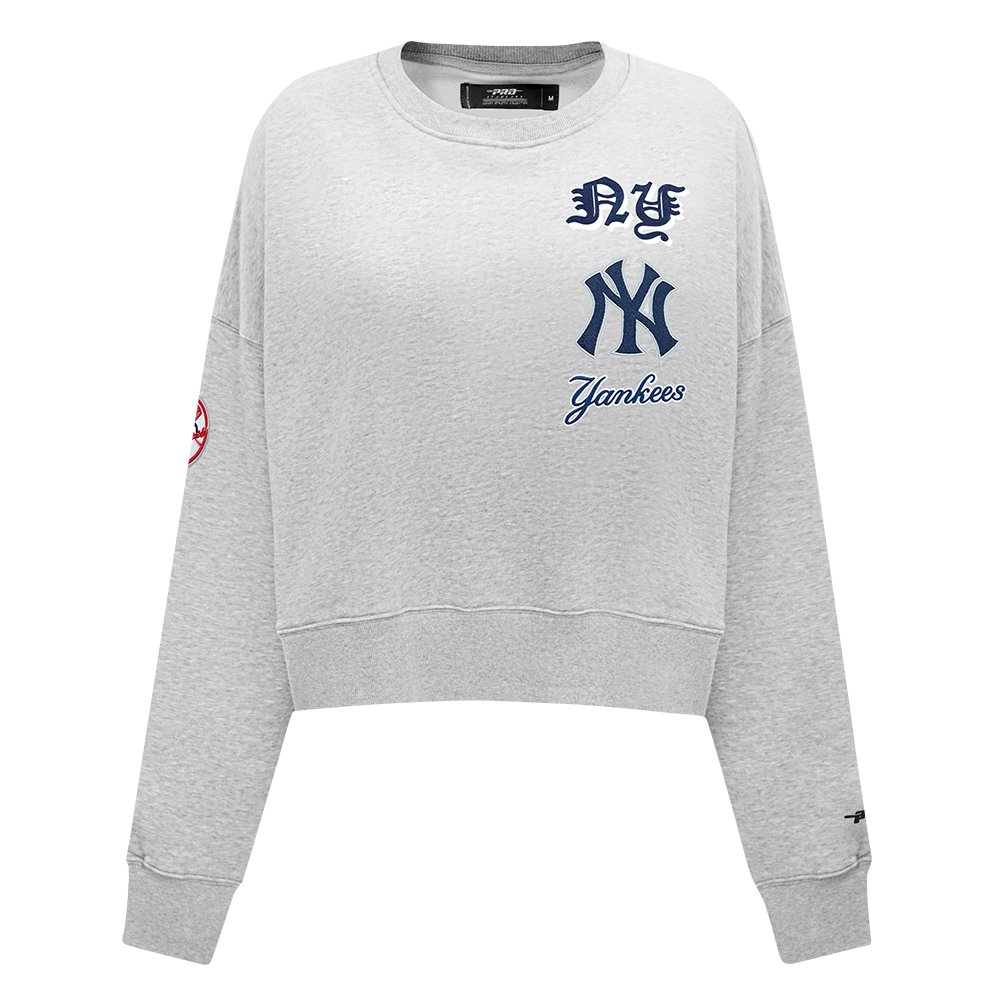 MLB NEW YORK YANKEES OLD ENGLISH CHANDAIL À COL ROND POUR FEMME (GRIS CHINÉ)