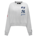 MLB NEW YORK YANKEES OLD ENGLISH CHANDAIL À COL ROND POUR FEMME (GRIS CHINÉ)