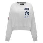 MLB NEW YORK YANKEES OLD ENGLISH CHANDAIL À COL ROND POUR FEMME (GRIS CHINÉ)