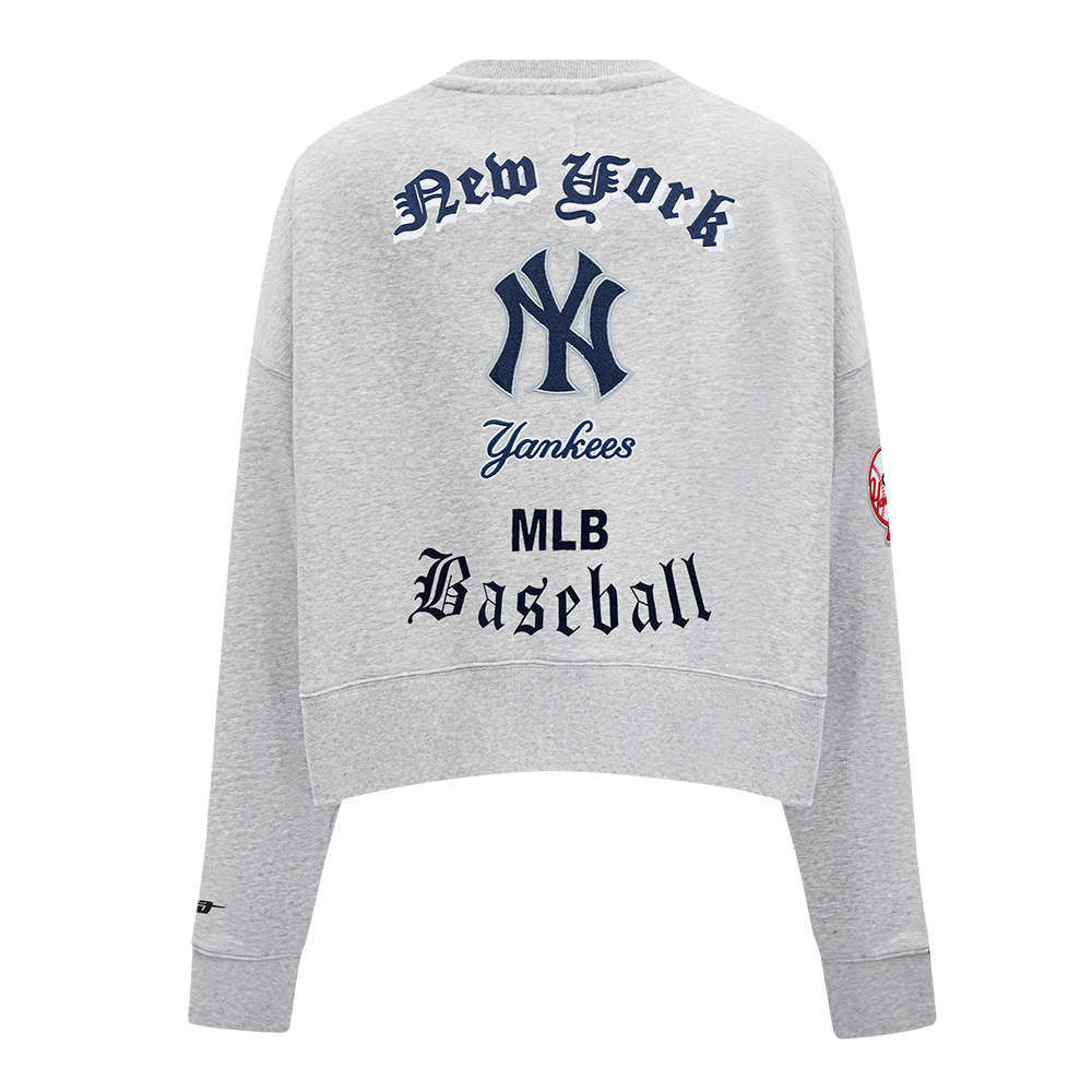 MLB NEW YORK YANKEES OLD ENGLISH CHANDAIL À COL ROND POUR FEMME (GRIS CHINÉ)