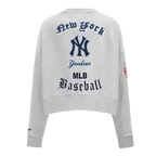 MLB NEW YORK YANKEES OLD ENGLISH CHANDAIL À COL ROND POUR FEMME (GRIS CHINÉ)