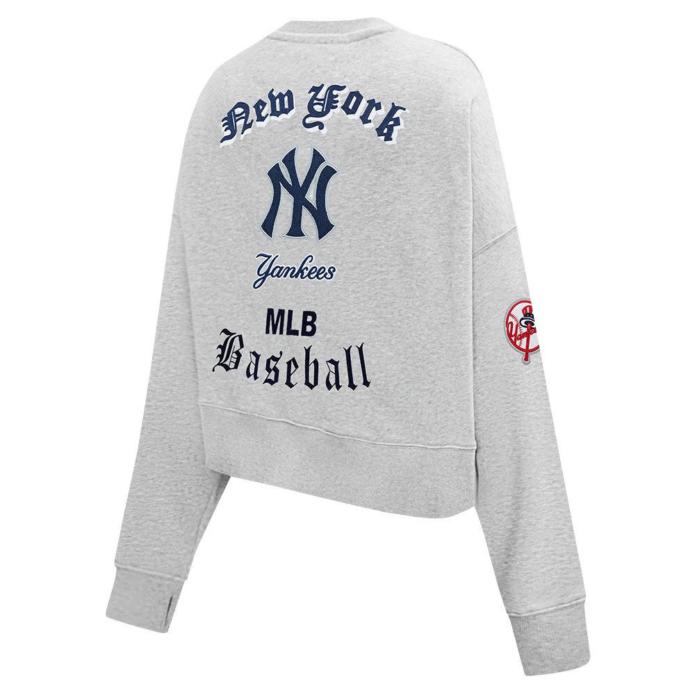 MLB NEW YORK YANKEES OLD ENGLISH CHANDAIL À COL ROND POUR FEMME (GRIS CHINÉ)