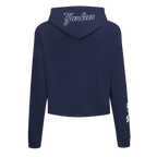 MLB NEW YORK YANKEES OLD ENGLISH CHANDAIL À CAPUCHON COURT POUR FEMME (MARINE MINUIT)