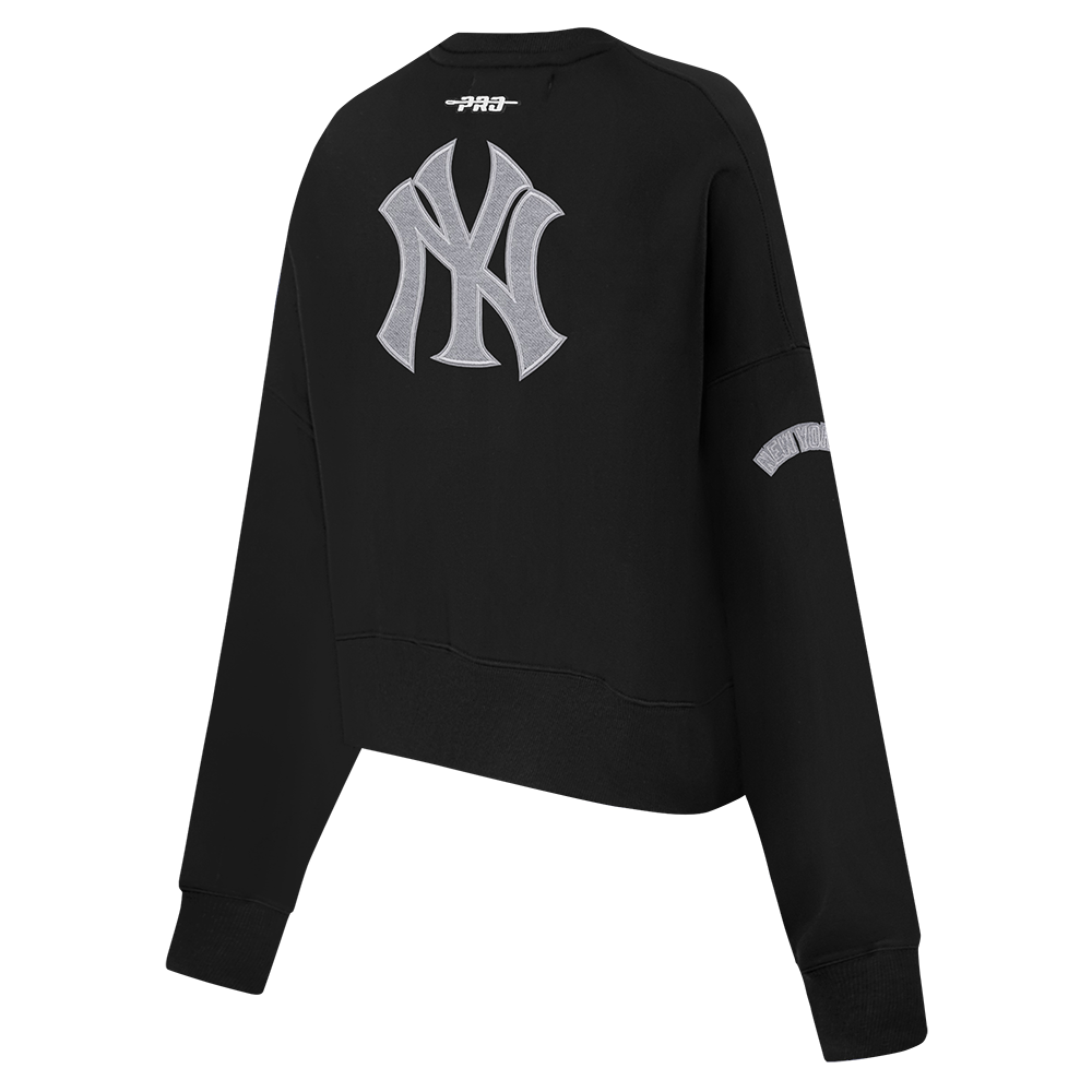 MLB NEW YORK YANKEES REVERSE FRENCH TERRY WOMEN'S FLEECE CREWNECK (BLACK)