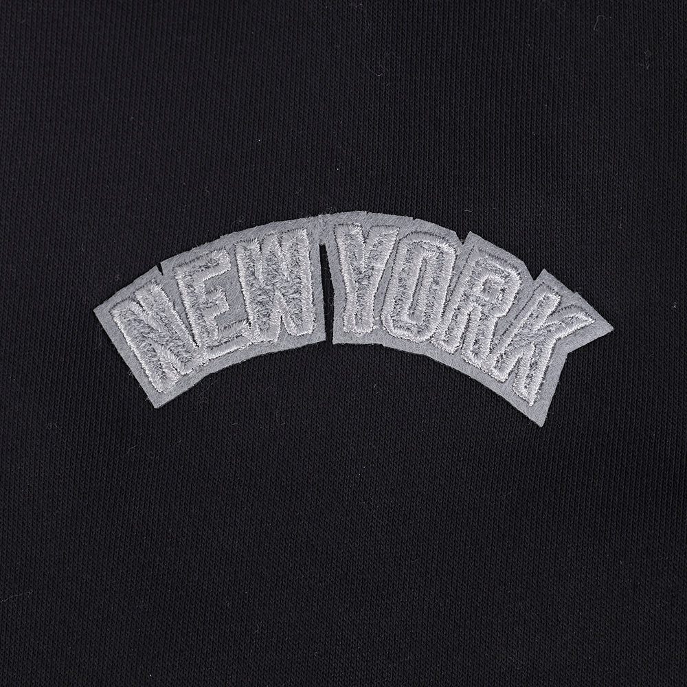 MLB NEW YORK YANKEES REVERSE FRENCH TERRY WOMEN'S FLEECE CREWNECK (BLACK)
