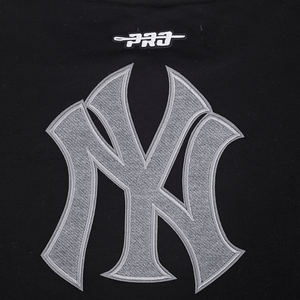 MLB NEW YORK YANKEES REVERSE FRENCH TERRY WOMEN'S FLEECE CREWNECK (BLACK)