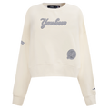 MLB NEW YORK YANKEES REVERSE FRENCH TERRY WOMEN'S FLEECE CREWNECK (EGGSHELL)