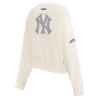 MLB NEW YORK YANKEES REVERSE FRENCH TERRY WOMEN'S FLEECE CREWNECK (EGGSHELL)