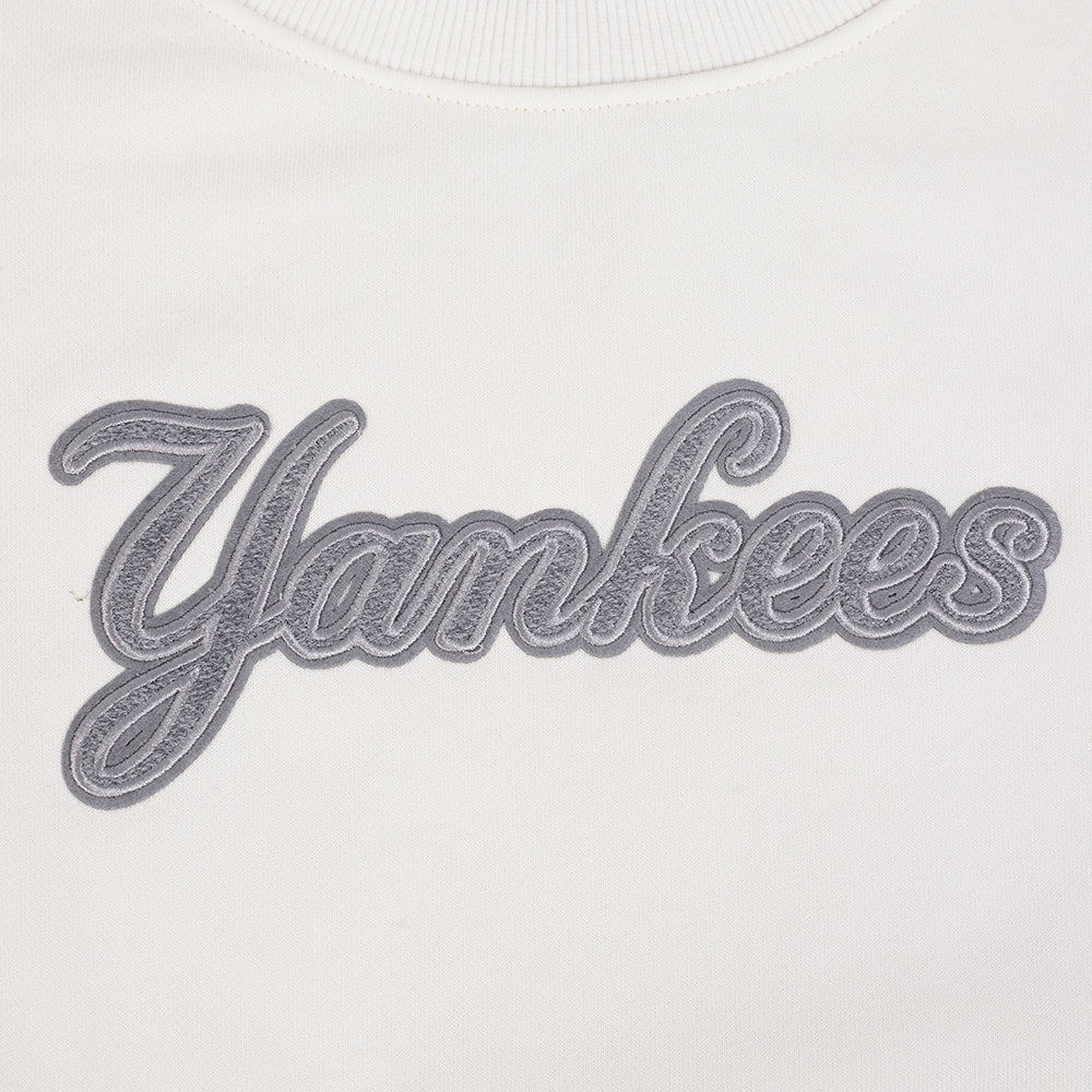 MLB NEW YORK YANKEES REVERSE FRENCH TERRY WOMEN'S FLEECE CREWNECK (EGGSHELL)