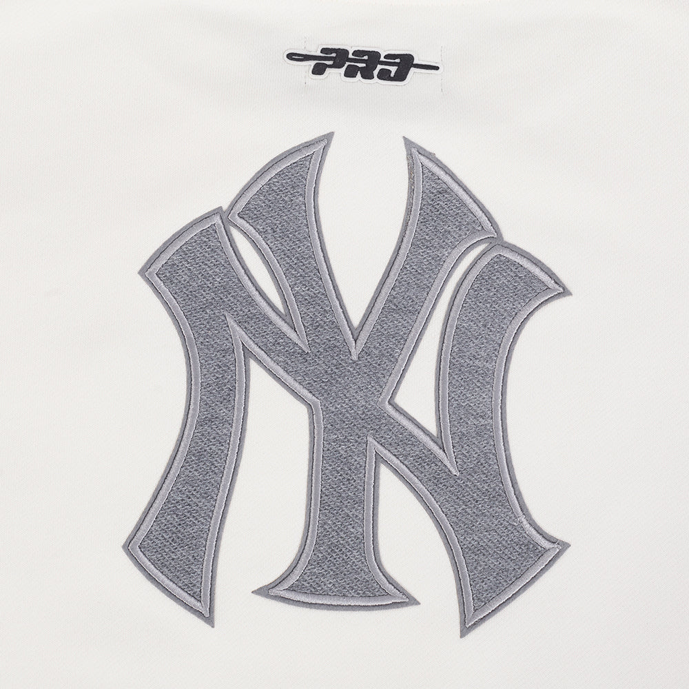 MLB NEW YORK YANKEES REVERSE FRENCH TERRY WOMEN'S FLEECE CREWNECK (EGGSHELL)