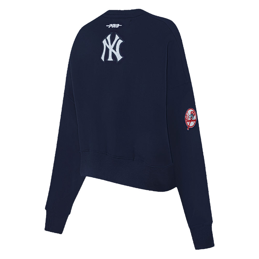MLB NEW YORK YANKEES GAME DAY CLASSICS CHANDAIL À COL ROND EN MAILLE DOUBLE POUR FEMME (MARINE MINUIT)