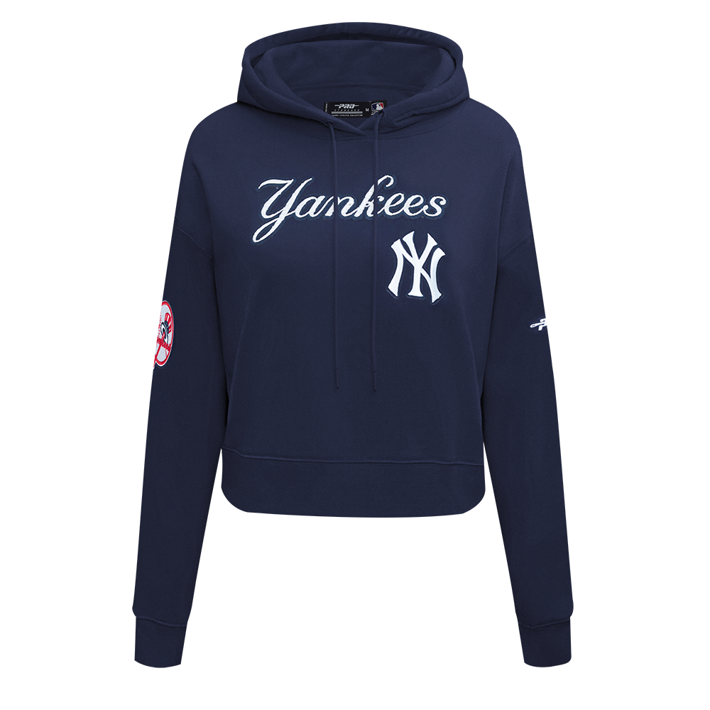 MLB NEW YORK YANKEES GAME DAY CLASSICS CHANDAIL À CAPUCHON COURT EN MAILLE DOUBLE POUR FEMME (MARINE MINUIT)
