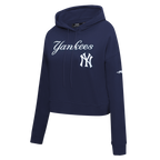 MLB NEW YORK YANKEES GAME DAY CLASSICS CHANDAIL À CAPUCHON COURT EN MAILLE DOUBLE POUR FEMME (MARINE MINUIT)