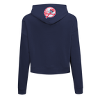 MLB NEW YORK YANKEES GAME DAY CLASSICS CHANDAIL À CAPUCHON COURT EN MAILLE DOUBLE POUR FEMME (MARINE MINUIT)