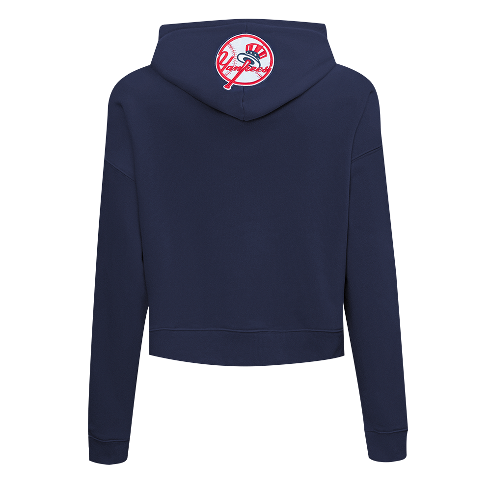 MLB NEW YORK YANKEES GAME DAY CLASSICS CHANDAIL À CAPUCHON COURT EN MAILLE DOUBLE POUR FEMME (MARINE MINUIT)