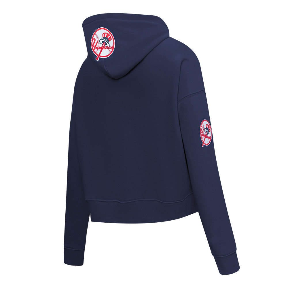 MLB NEW YORK YANKEES GAME DAY CLASSICS CHANDAIL À CAPUCHON COURT EN MAILLE DOUBLE POUR FEMME (MARINE MINUIT)