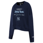 MLB NEW YORK YANKEES COUNTRY CLUB CHANDAIL À COL ROND EN MAILLE DOUBLE POUR FEMME (MARINE MINUIT)