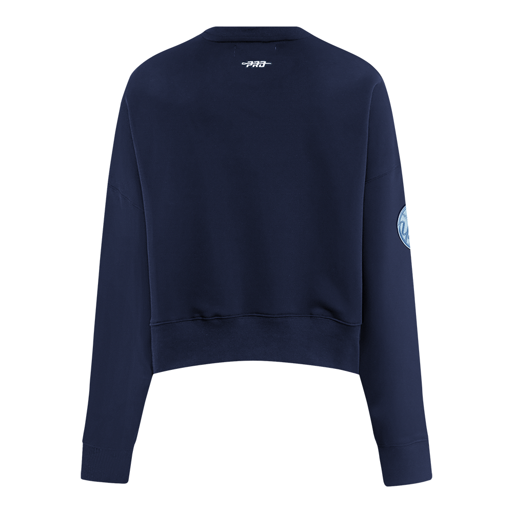 MLB NEW YORK YANKEES COUNTRY CLUB CHANDAIL À COL ROND EN MAILLE DOUBLE POUR FEMME (MARINE MINUIT)