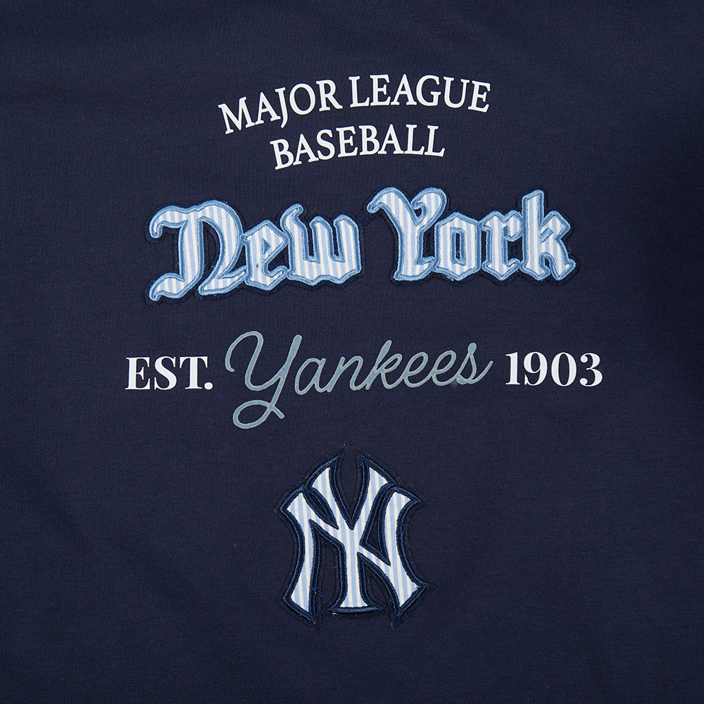 MLB NEW YORK YANKEES COUNTRY CLUB CHANDAIL À COL ROND EN MAILLE DOUBLE POUR FEMME (MARINE MINUIT)