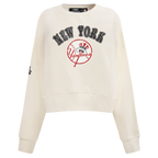 MLB NEW YORK YANKEES REBEL ATHLETICS CHANDAIL À COL ROND EN MOLLETON POUR FEMME (COQUILLE D'ŒUF)