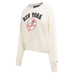 MLB NEW YORK YANKEES REBEL ATHLETICS CHANDAIL À COL ROND EN MOLLETON POUR FEMME (COQUILLE D'ŒUF)