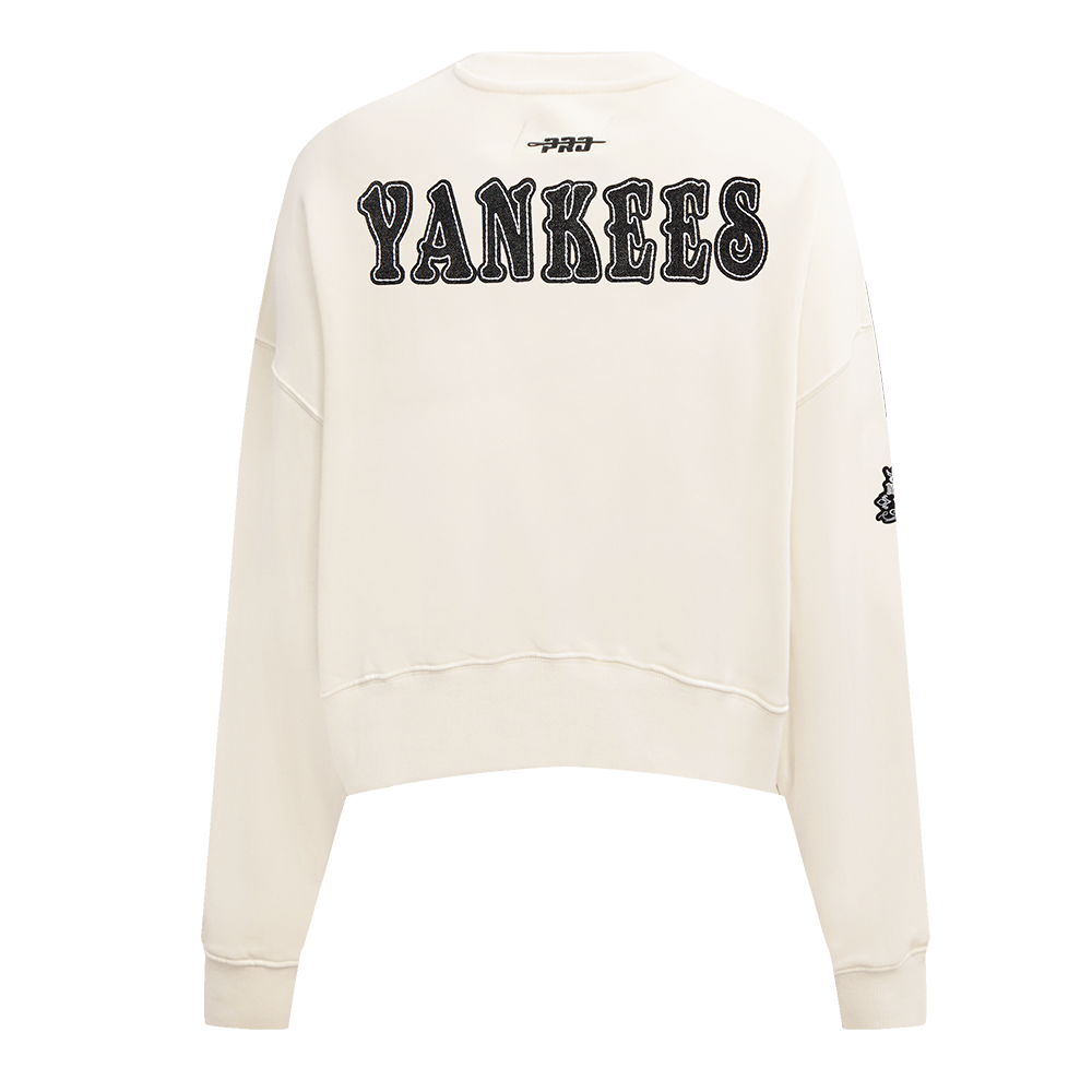 MLB NEW YORK YANKEES REBEL ATHLETICS CHANDAIL À COL ROND EN MOLLETON POUR FEMME (COQUILLE D'ŒUF)