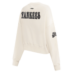 MLB NEW YORK YANKEES REBEL ATHLETICS CHANDAIL À COL ROND EN MOLLETON POUR FEMME (COQUILLE D'ŒUF)