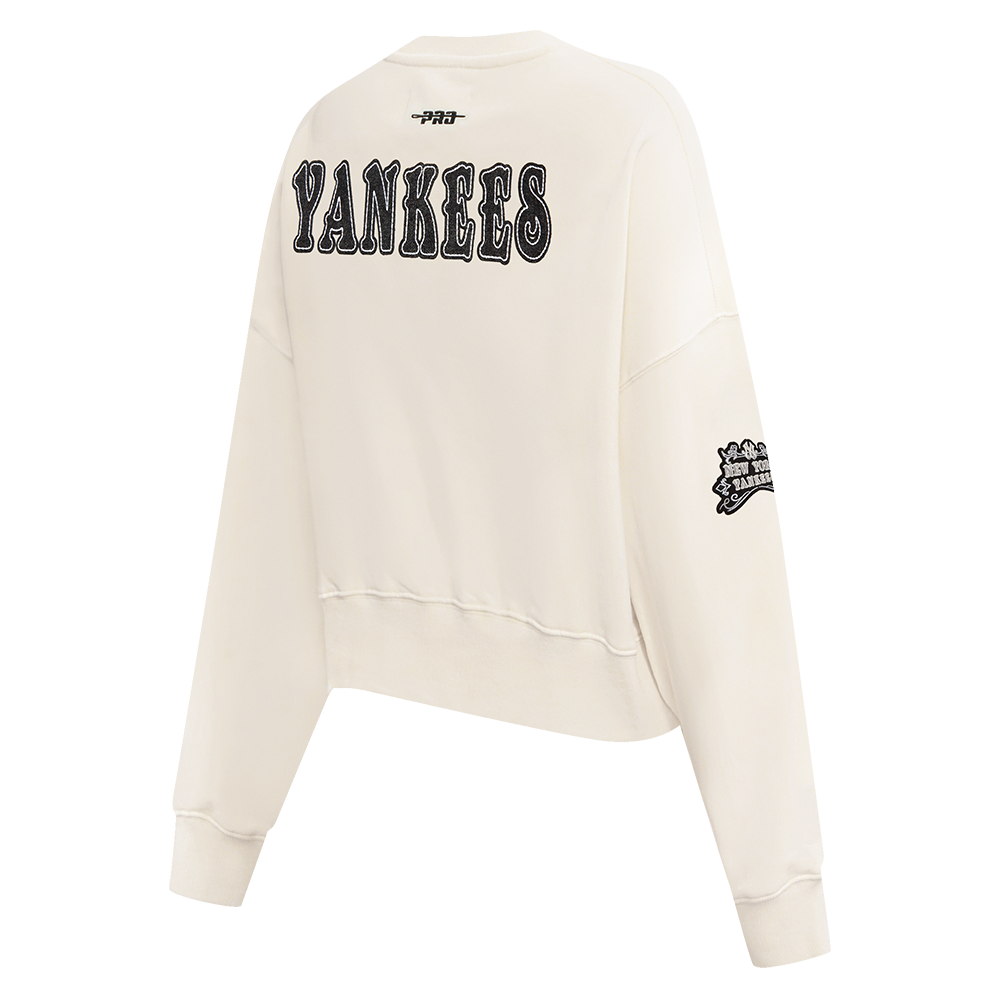 MLB NEW YORK YANKEES REBEL ATHLETICS CHANDAIL À COL ROND EN MOLLETON POUR FEMME (COQUILLE D'ŒUF)