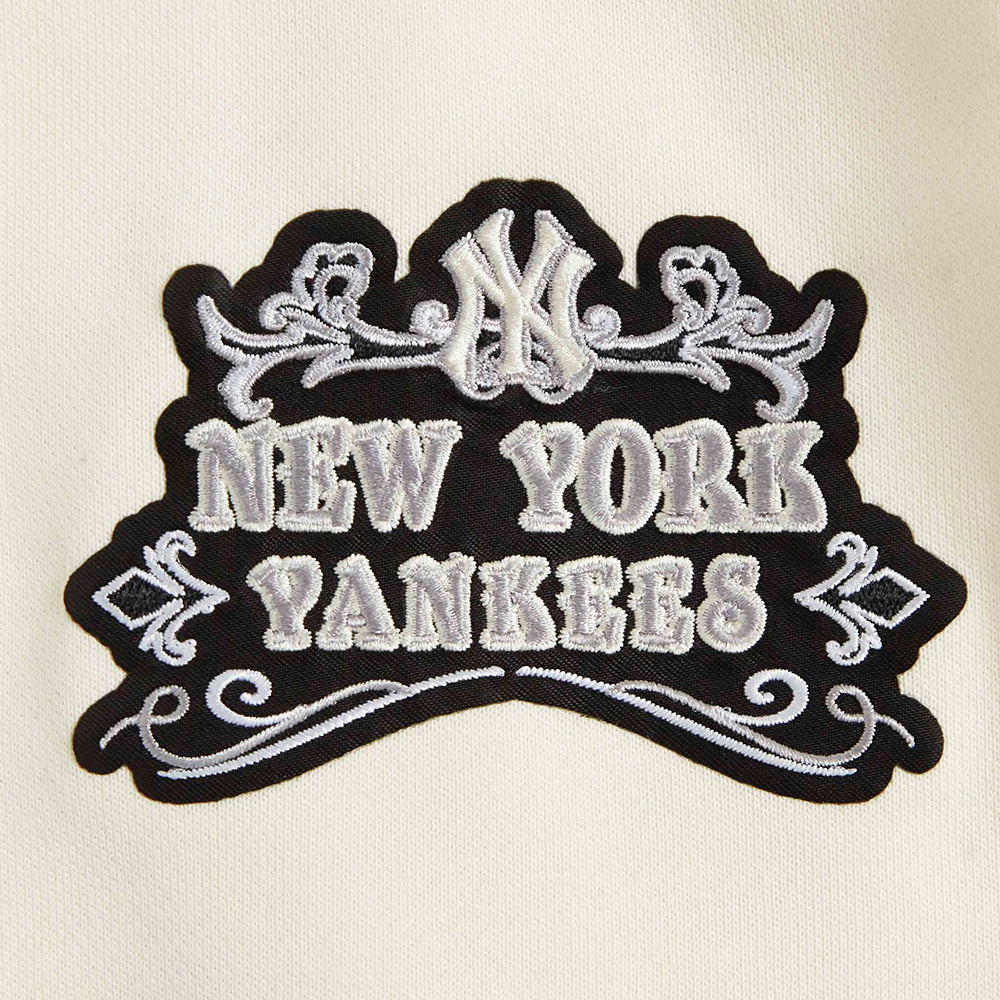 MLB NEW YORK YANKEES REBEL ATHLETICS CHANDAIL À COL ROND EN MOLLETON POUR FEMME (COQUILLE D'ŒUF)