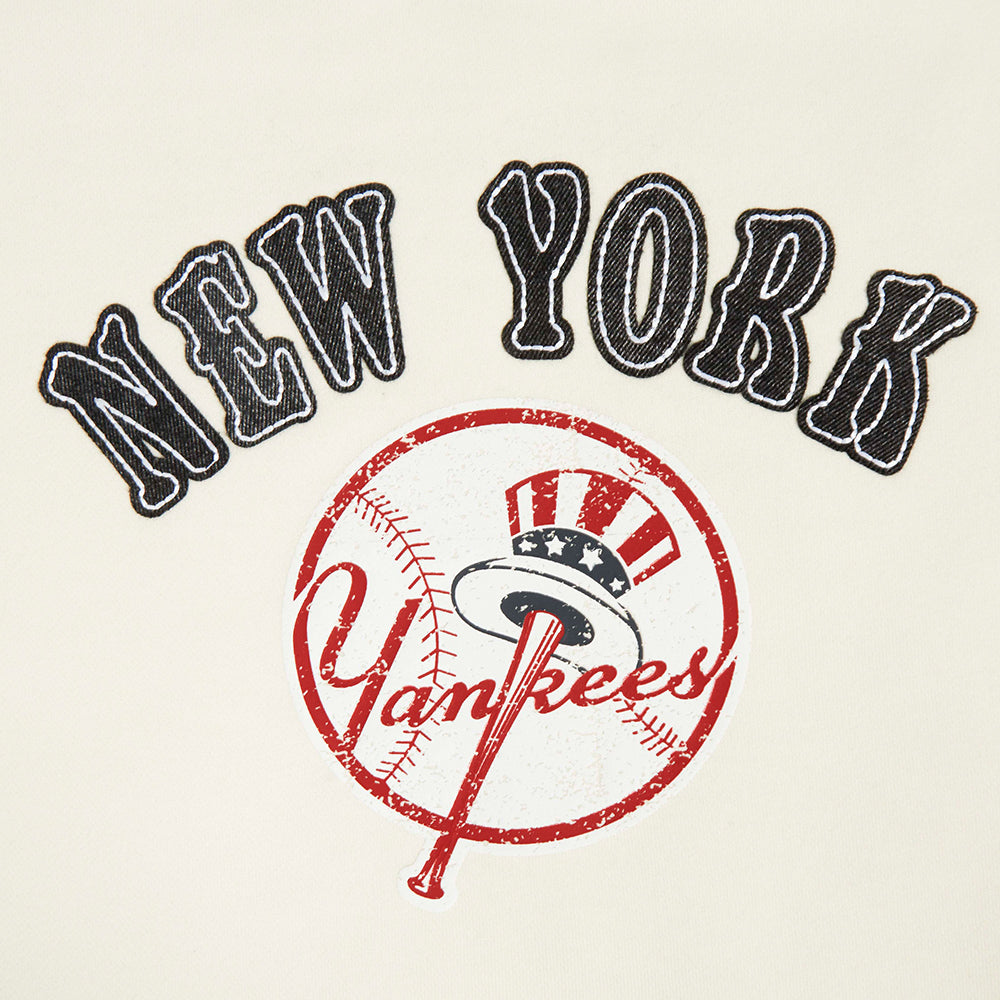 MLB NEW YORK YANKEES REBEL ATHLETICS CHANDAIL À COL ROND EN MOLLETON POUR FEMME (COQUILLE D'ŒUF)