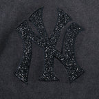 MLB NEW YORK YANKEES WASHED CRYSTALLINE WOMEN'S CREWNECK SWEATSHIRT (WASHED BLACK)