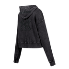 MLB NEW YORK YANKEES WASHED CRYSTALLINE WOMEN'S ENZYME WASH FT CROPPED (WASHED BLACK)