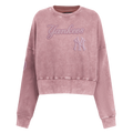 MLB NEW YORK YANKEES WASHED CLASSIC CHANDAIL À COL ROND EN MOLLETON FRANÇAIS DÉLAVÉ À L'ENZYME POUR FEMME (MAUVE DÉLAVÉ)