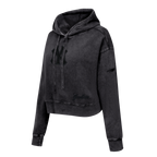 MLB NEW YORK YANKEES WASHED CLASSIC WOMEN'S CROPPED PULLOVER HOODIE (WASHED BLACK)