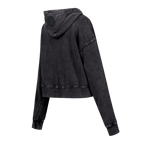 MLB NEW YORK YANKEES WASHED CLASSIC WOMEN'S CROPPED PULLOVER HOODIE (WASHED BLACK)