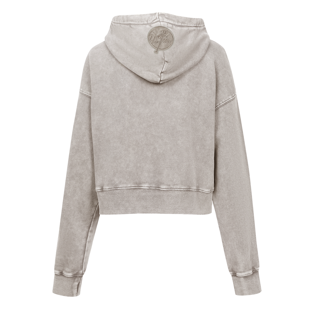 MLB NEW YORK YANKEES WASHED CLASSIC CHANDAIL À CAPUCHON COURT POUR FEMME (ARDOISE CHAUDE DÉLAVÉE)