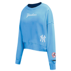 MLB NEW YORK YANKEES WINGSPAN CHANDAIL À COL ROND EN MOLLETON POUR FEMME (BLEU UNIVERSITÉ)