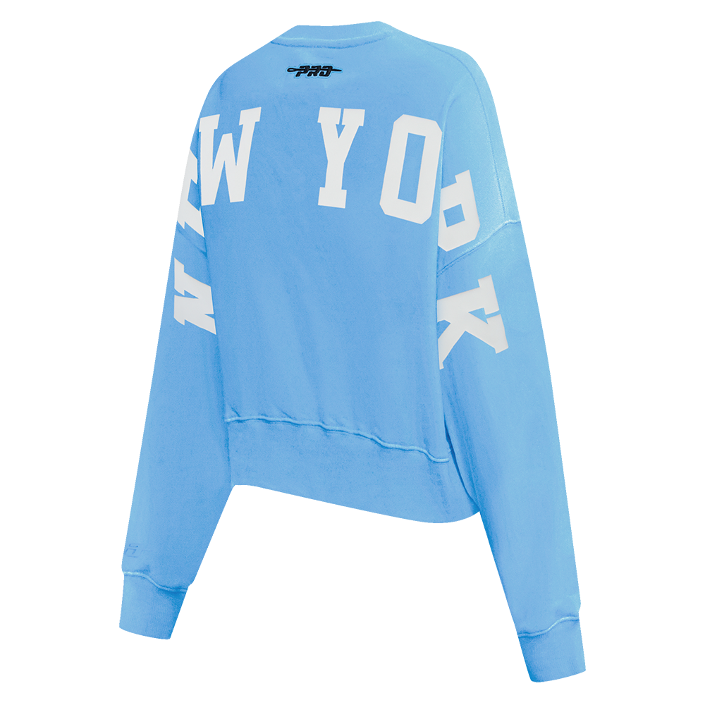 MLB NEW YORK YANKEES WINGSPAN CHANDAIL À COL ROND EN MOLLETON POUR FEMME (BLEU UNIVERSITÉ)