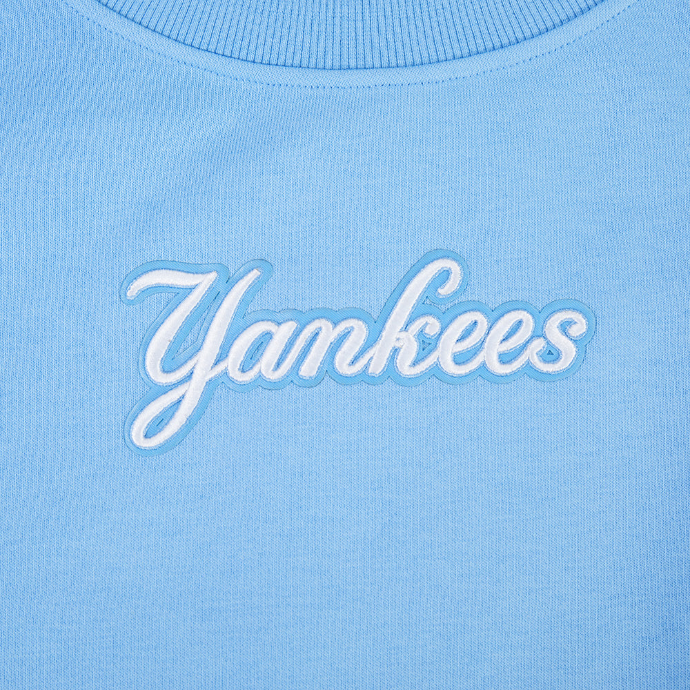 MLB NEW YORK YANKEES WINGSPAN CHANDAIL À COL ROND EN MOLLETON POUR FEMME (BLEU UNIVERSITÉ)