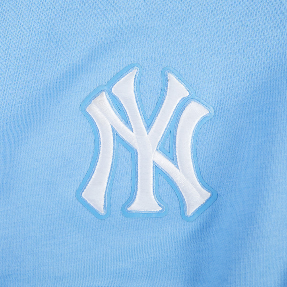 MLB NEW YORK YANKEES WINGSPAN CHANDAIL À COL ROND EN MOLLETON POUR FEMME (BLEU UNIVERSITÉ)