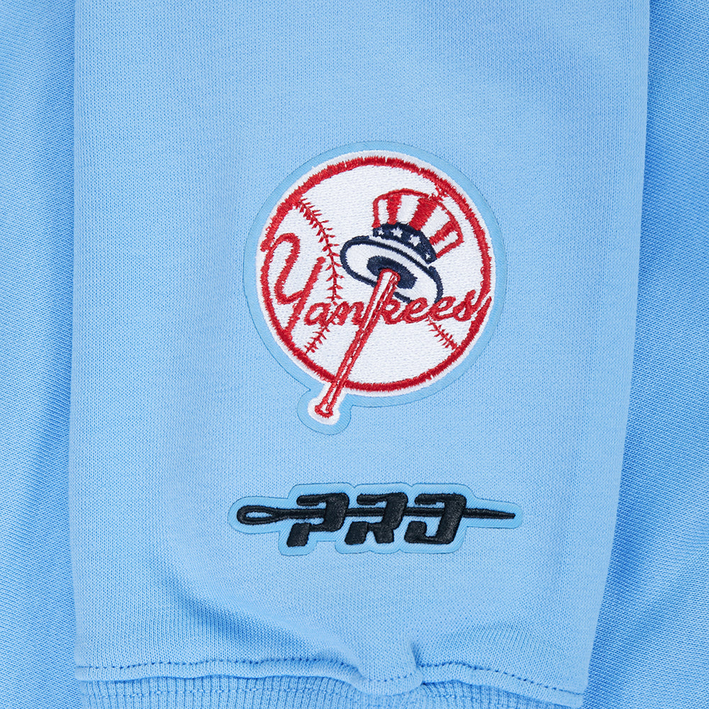MLB NEW YORK YANKEES WINGSPAN CHANDAIL À COL ROND EN MOLLETON POUR FEMME (BLEU UNIVERSITÉ)