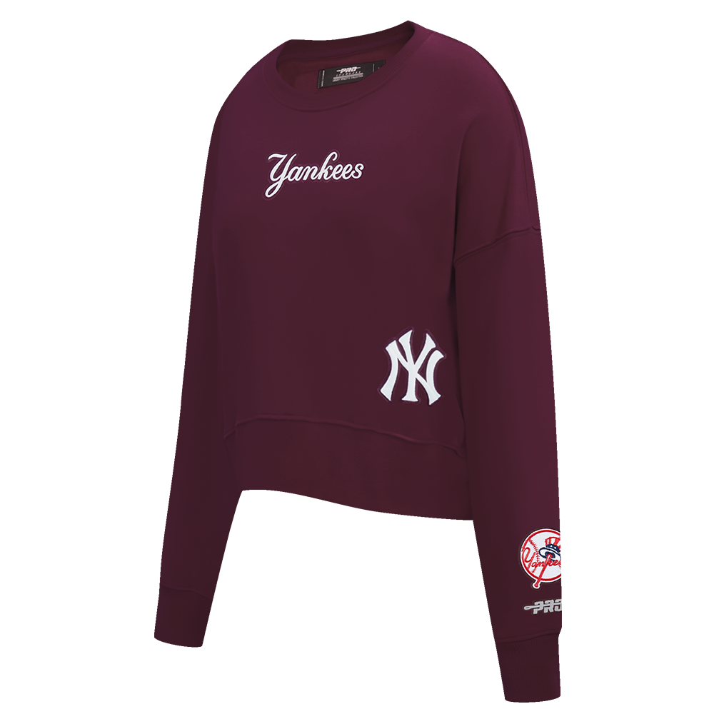 MLB NEW YORK YANKEES WINGSPAN CHANDAIL À COL ROND EN MOLLETON POUR FEMME (LIE-DE-VIN)