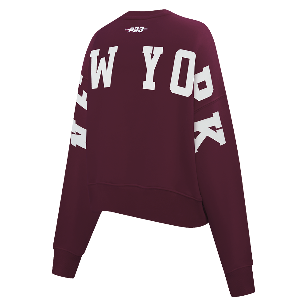 MLB NEW YORK YANKEES WINGSPAN CHANDAIL À COL ROND EN MOLLETON POUR FEMME (LIE-DE-VIN)