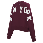 MLB NEW YORK YANKEES WINGSPAN CHANDAIL À COL ROND EN MOLLETON POUR FEMME (LIE-DE-VIN)