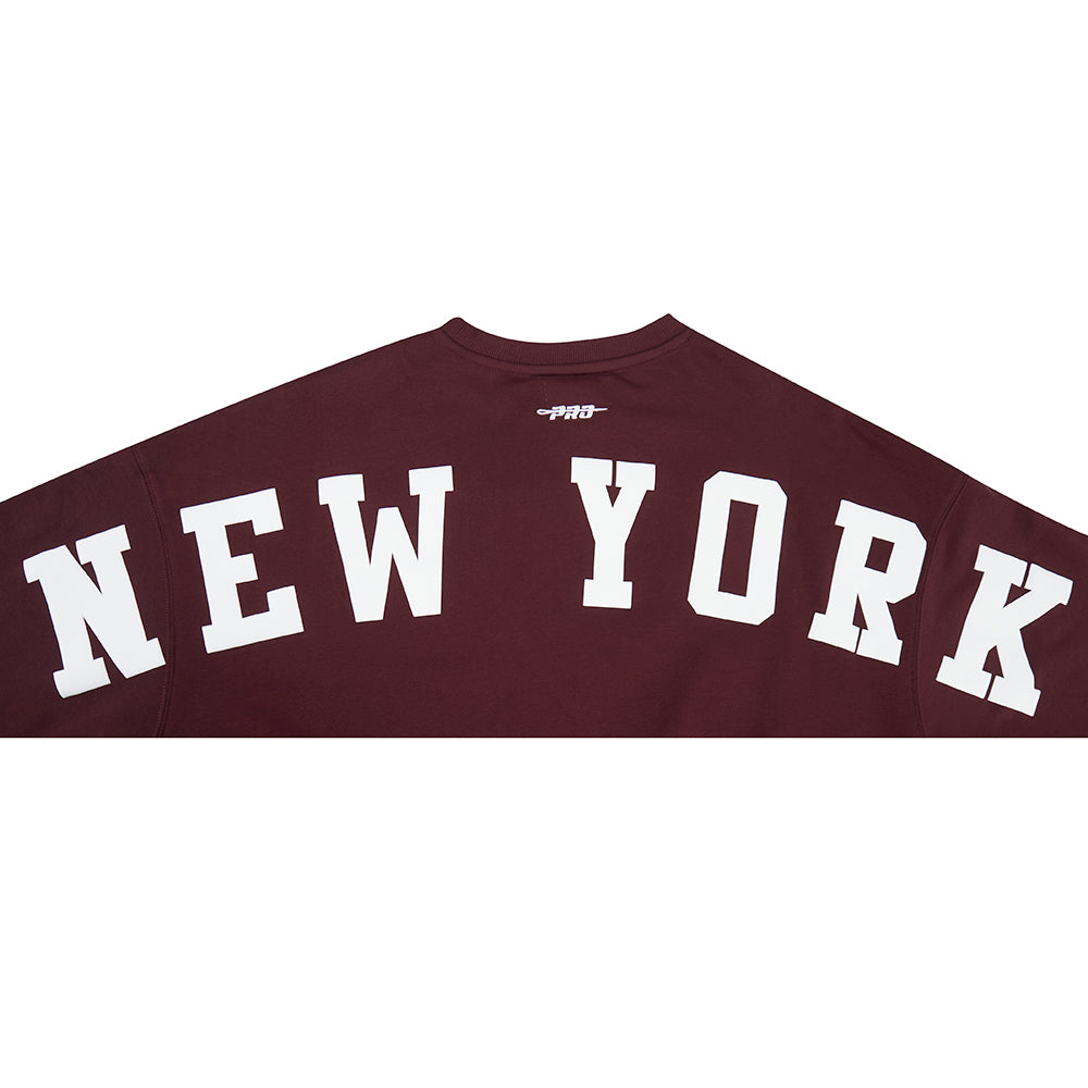 MLB NEW YORK YANKEES WINGSPAN CHANDAIL À COL ROND EN MOLLETON POUR FEMME (LIE-DE-VIN)