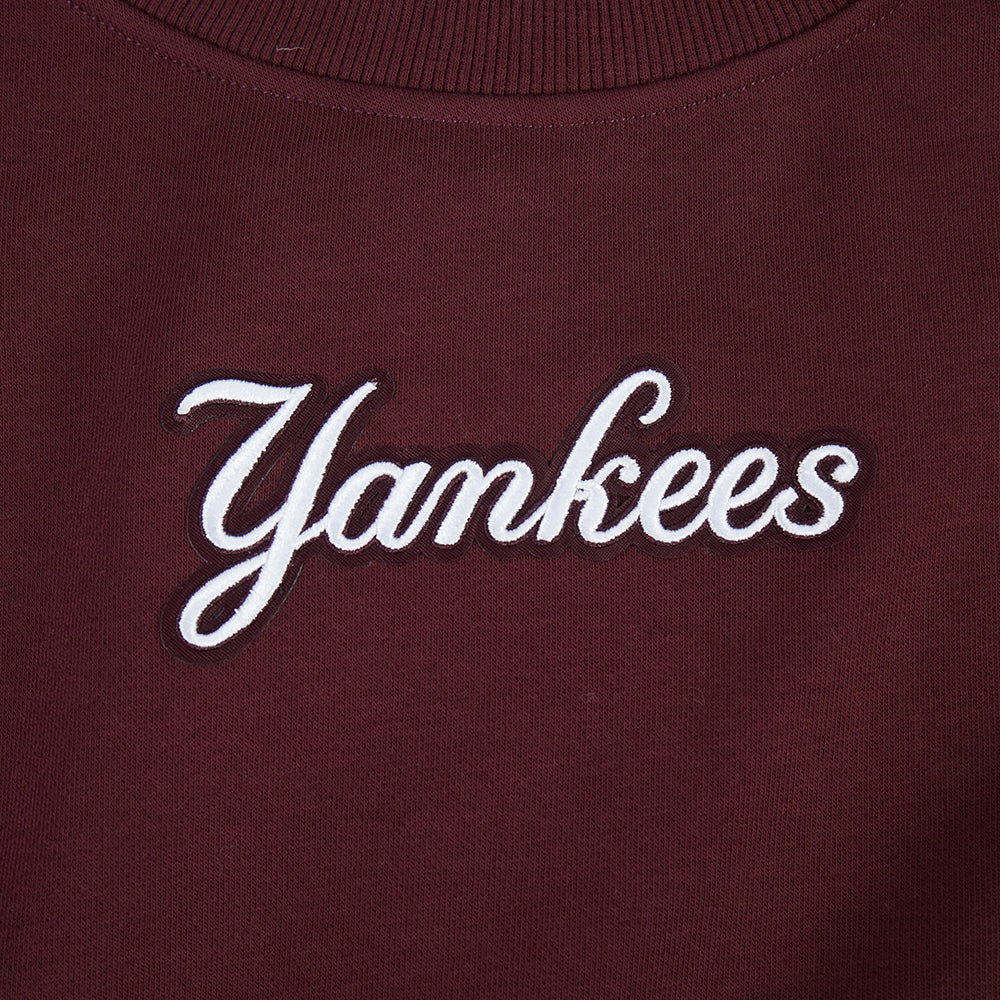 MLB NEW YORK YANKEES WINGSPAN CHANDAIL À COL ROND EN MOLLETON POUR FEMME (LIE-DE-VIN)