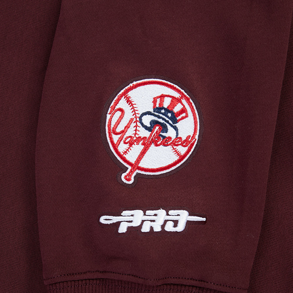 MLB NEW YORK YANKEES WINGSPAN CHANDAIL À COL ROND EN MOLLETON POUR FEMME (LIE-DE-VIN)