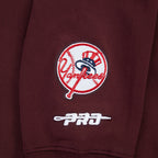 MLB NEW YORK YANKEES WINGSPAN CHANDAIL À COL ROND EN MOLLETON POUR FEMME (LIE-DE-VIN)