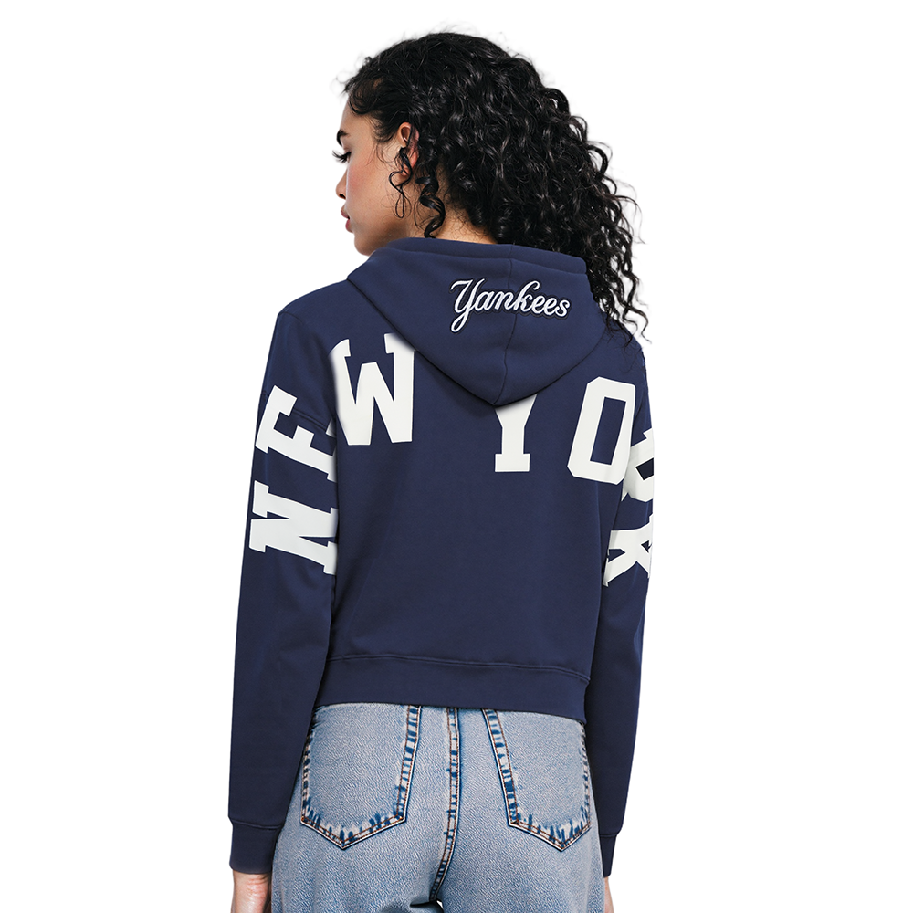 MLB NEW YORK YANKEES WINGSPAN CHANDAIL À CAPUCHON COURT EN MOLLETON POUR FEMME (MARINE MINUIT)