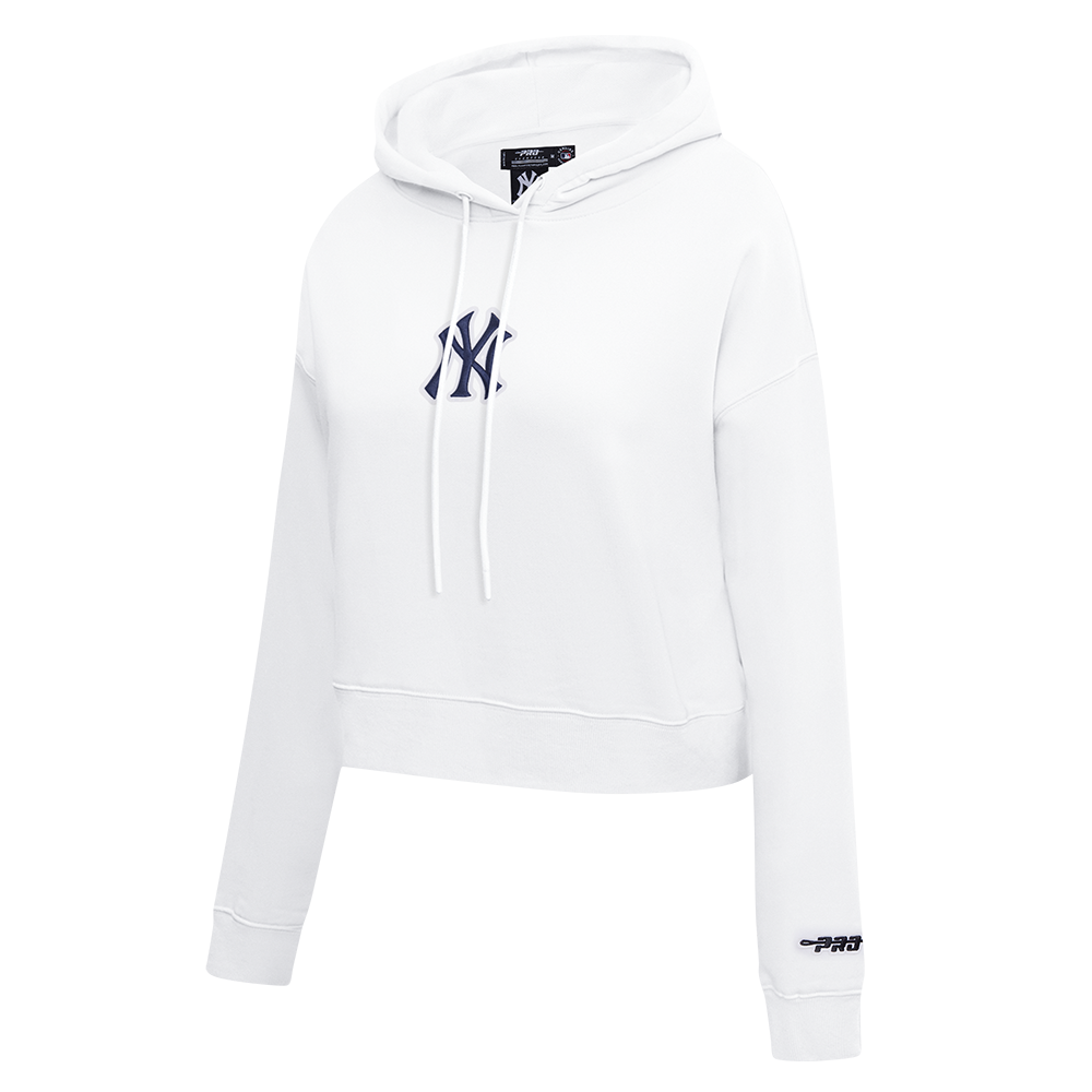 MLB NEW YORK YANKEES WINGSPAN CHANDAIL À CAPUCHON COURT EN MOLLETON POUR FEMME (BLANC)